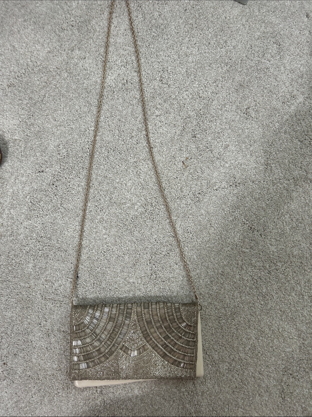 Elegant Beaded Gold Evening Crossbody - Women Bags
